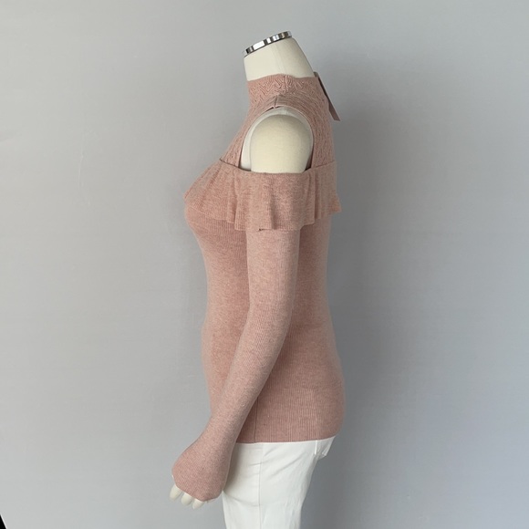 NWT WHBM Cold Shoulder Mock Neck Sweater XS - Picture 5 of 16